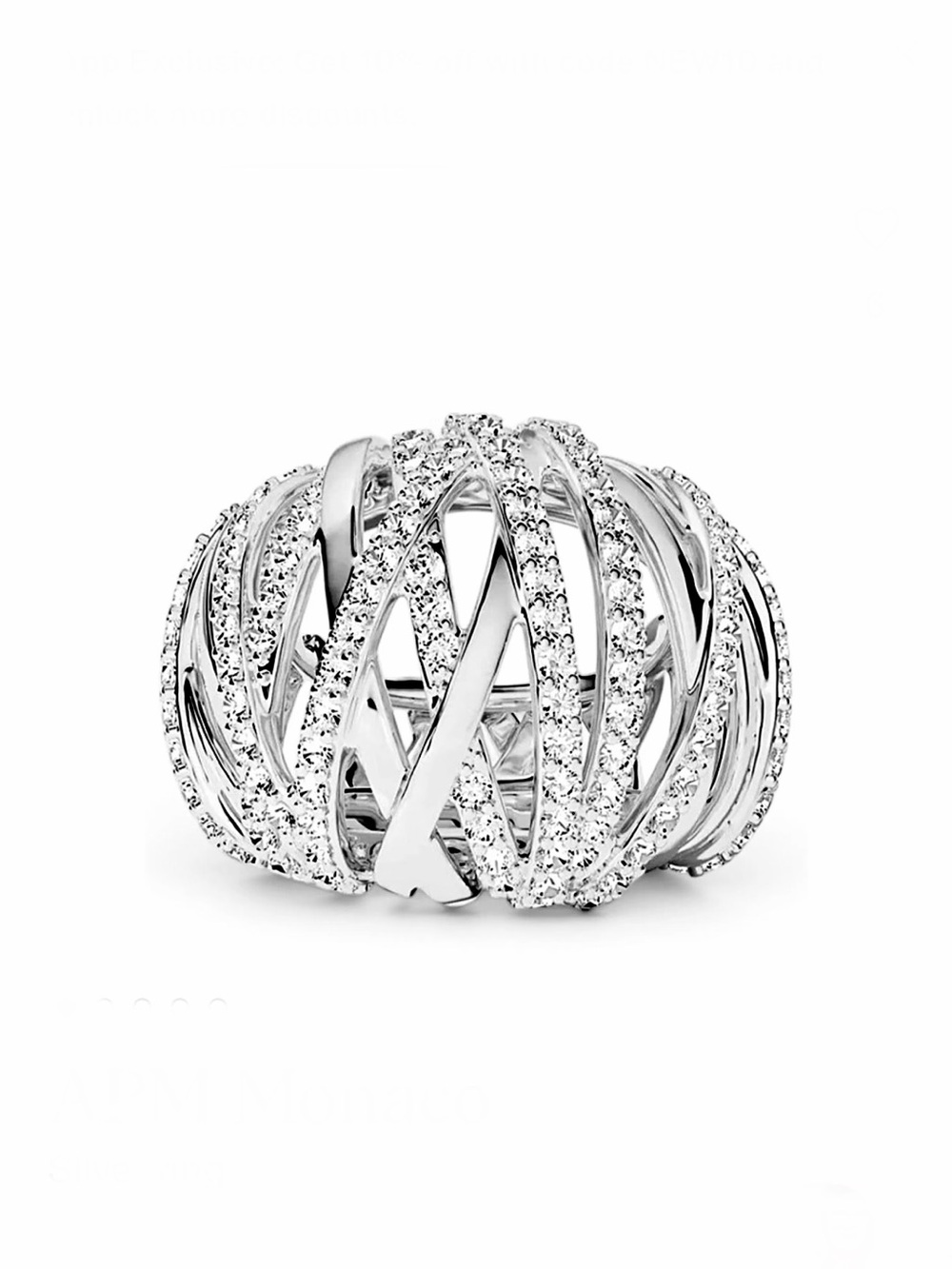 APM Monaco Silver Woven Ring